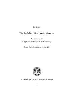 The Lefschetz fixed point theorem