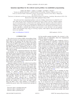 Quantum algorithms for the ordered search problem via semidefinite