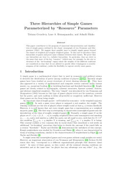 Three Hierarchies of Simple Games Parameterized by