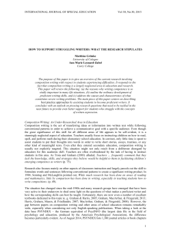 how to support struggling writers - International Journal of Special