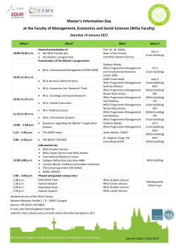 Master`s Information Day at the Faculty of Management, Economics