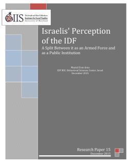 Israelis` Perception of the IDF - Gildenhorn Institute for Israel Studies
