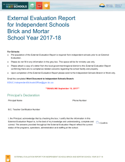 External Evaluation Catalogue, for Brick and Mortar Schools (WORD)