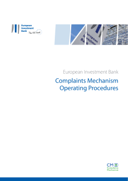 Complaints Mechanism Operating Procedures