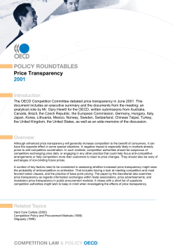 Price Transparency 2001