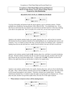 Exceptions to Third Hand High and Second Hand Low