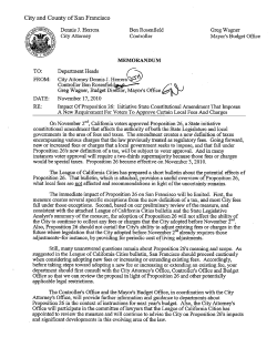 Impact of Proposition 26 - San Francisco City Attorney`s Office