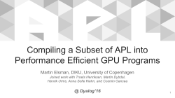 Compiling a Subset of APL into Performance