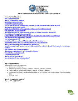 2017-18 ESA Foundation Computer and Video Game Scholarship