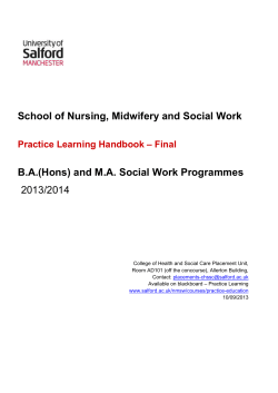 Practice Learning Handbook &ndash; Final