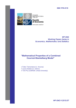 “Mathematical Properties of a Combined Cournot