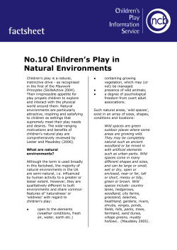 Play in natural environments: CPIS factsheet 10