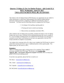 3rd Quarter FNO Ideas - New World Preparatory
