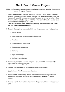 Math Board Game Project