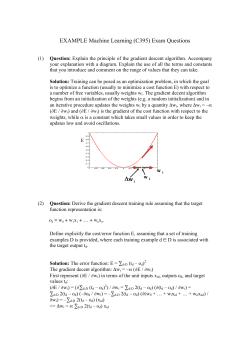 EXAMPLE Machine Learning Exam questions