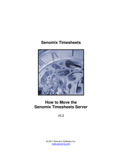 Senomix Timesheets How to Move the Senomix Timesheets Server