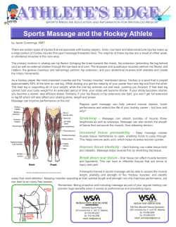 Massage for Hockey - Waterloo Sports Medicine Centre