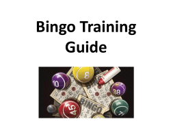 Bingo Training Guide. - St. Martin of Tours Academy