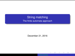 String matching - The finite automata approach