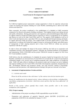 FINAL NARRATIVE REPORT