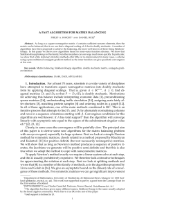 A fast algorithm for matrix balancing