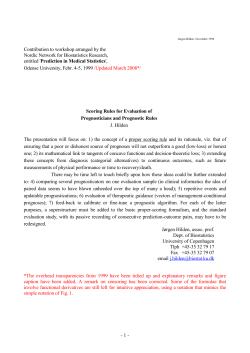 J&oslash;rgen Hilden, November 1998 Contribution to workshop arranged