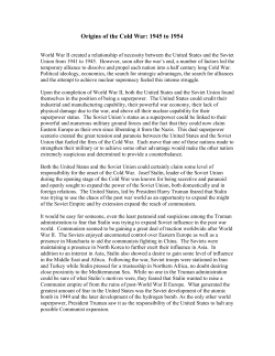 Origins of the Cold War
