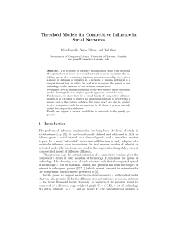 Threshold Models for Competitive Influence in Social Networks
