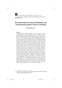 Revealed Preference Theory, Rationality, and Neoclassical