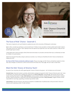 Kids` Chance Chronicle - Kids` Chance of America