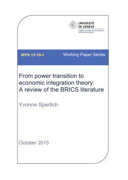 From power transition to economic integration theory: A review of the