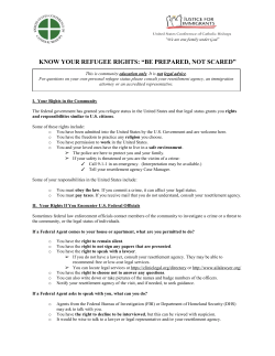know your refugee rights: &ldquo;be prepared, not scared&rdquo;