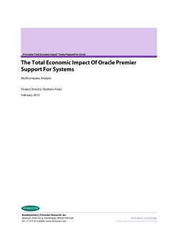 Forrester, The Total Economic Impact of Oracle Premier Support for