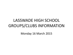 Monday - Lasswade High School