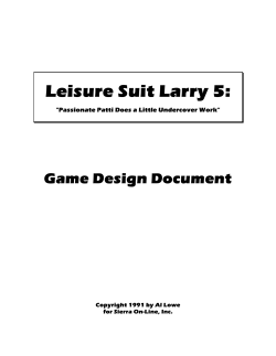 Leisure Suit Larry 5 - Game Design Document