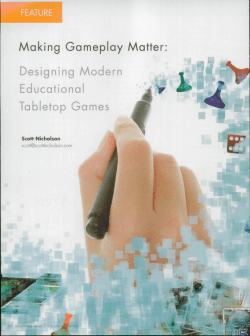 Making Gameplay Matter: Designing Modern