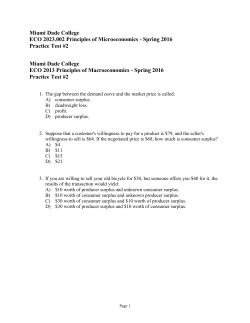 Spring 2016 Practice Test #2 Miami Dade College ECO 2013 Principl