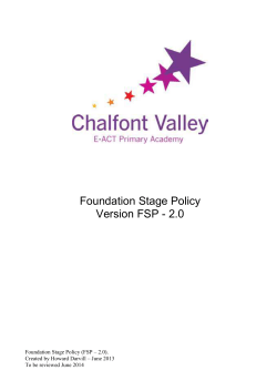 Foundation Stage Policy - Chalfont Valley E