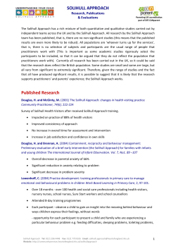 The Solihull Approach - Solihull Community Services