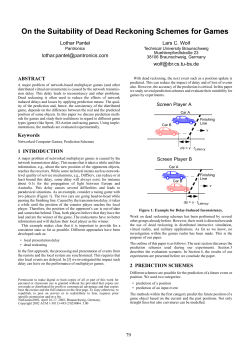 On the Suitability of Dead Reckoning Schemes for Games