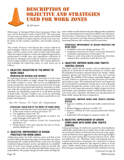 Description of Objective and Strategies Used for Work Zones