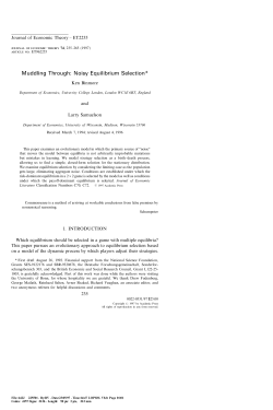 Muddling Through: Noisy Equilibrium Selection