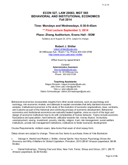 Part I: Theory of Behavioral Economics - Classes*v2