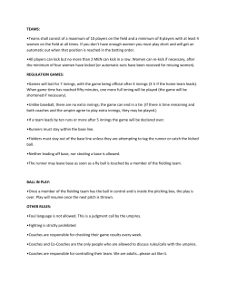 TEAMS: •Teams shall consist of a maximum of 10 players on the