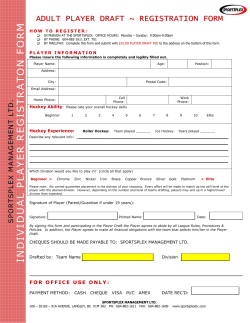 individual player registraton form