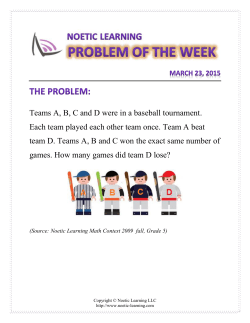 Teams A, B, C and D were in a baseball tournament