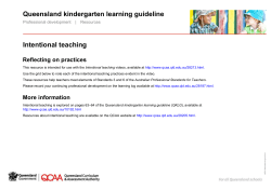 Kindergarten: Intentional teaching reflecting