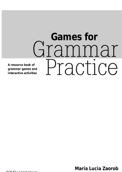 Games for Grammar Practice