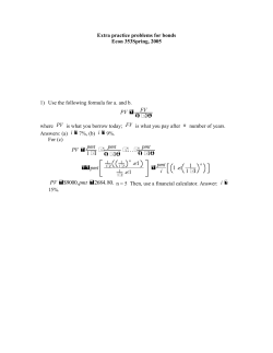 Extra practice problems for bonds