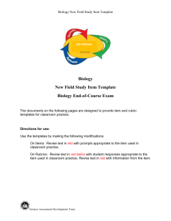 Biology New Field Study Item Template EOC